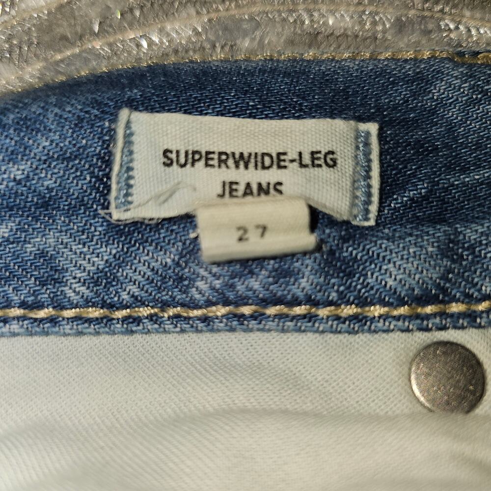 Madewell Super Wide-Leg High Rise Jeans Size 27 Light Wash Denim - Picture 6 of 7